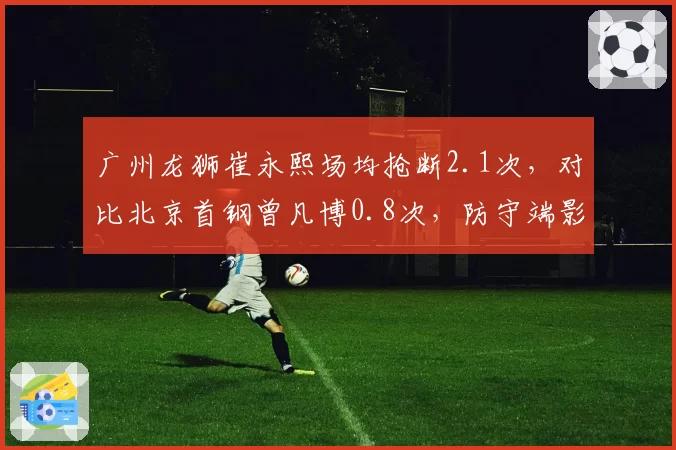 广州龙狮崔永熙场均抢断2.1次，对比北京首钢曾凡博0.8次，防守端影响力差距显著